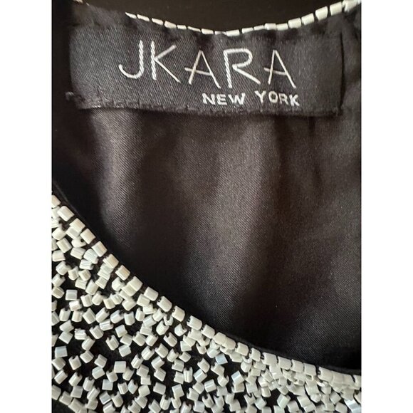 Jkara New York Embroidered Beaded Sleeveless Black Top Women's Size Small - Picture 2 of 7